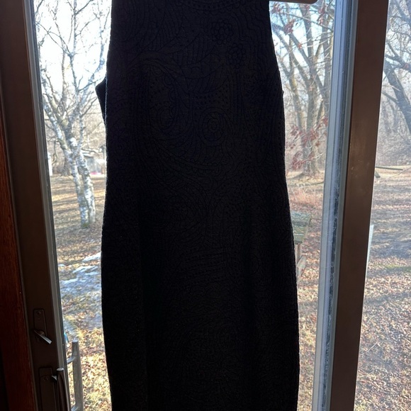 Mid Length Tank Dress Embroidery Black Size 12 - Picture 6 of 9